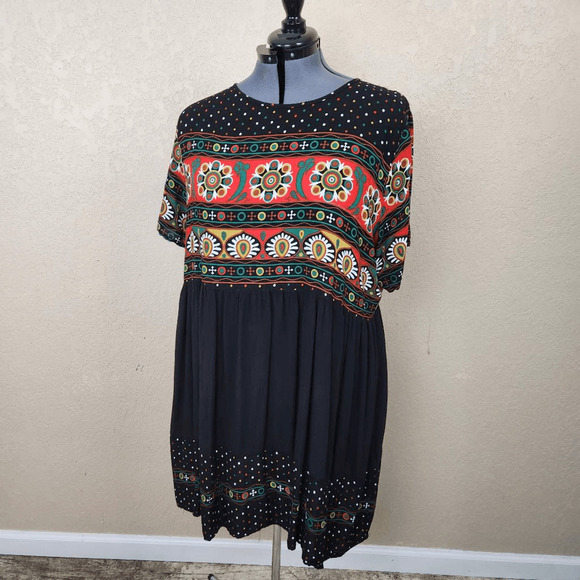 Boohoo Aztec Print Retro Dress Size US20 (4150) - Picture 2 of 6